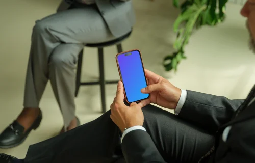 Business environment with iPhone mockup