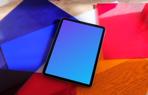 Colorful background and iPad mockup