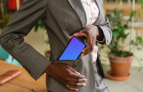 Google Pixel 6 mockup in the office