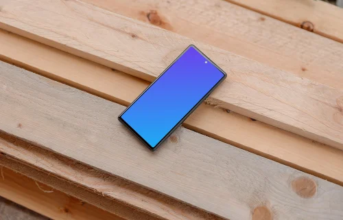 Google Pixel 6 mockup on wooden boards