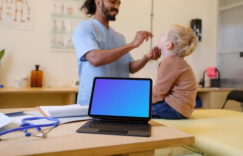 iPad Air mockup in the medical environment