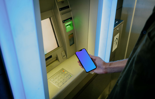 iPhone 13 mockup with ATM