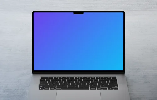 MacBook Air mockup on a minimalist surface