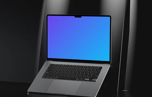 MacBook Air mockup with sleek dark backdrop