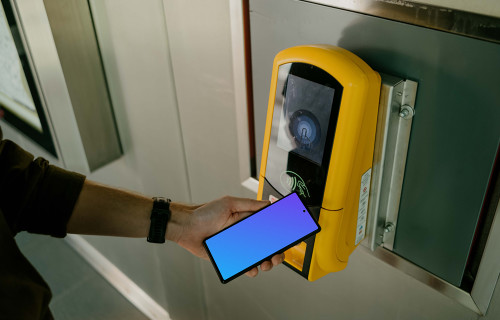 NFC payment and Google Pixel mockup