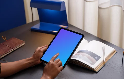 Person working on a iPad Air mockup