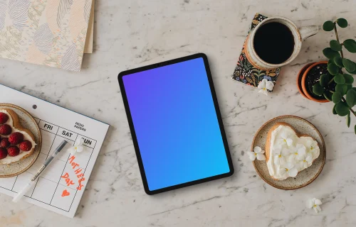 Planning for Mother’s day with tablet mockup