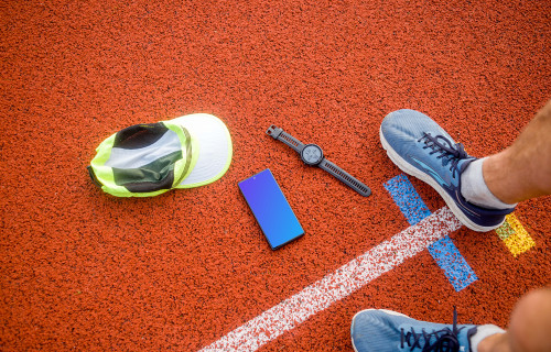 Sport mockup with phone mockup and watches