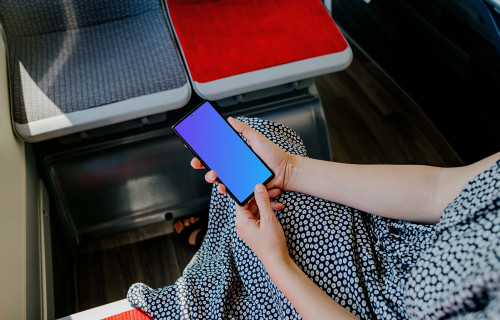 Woman hands holding a Google Pixel 6 mockup
