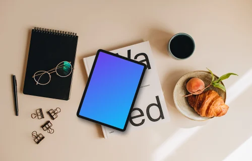Back to school mockup scene with tablet
