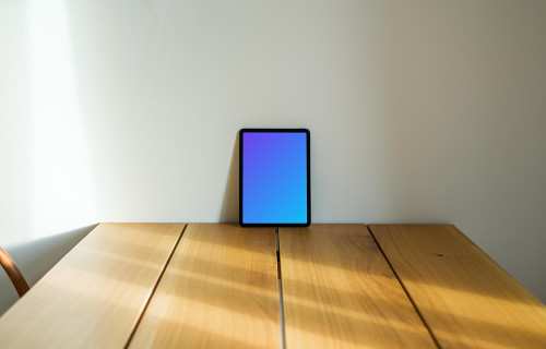 iPad Air mockup leaning on a wall