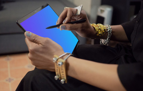 Microsoft Surface Laptop Mockup used with a stylus