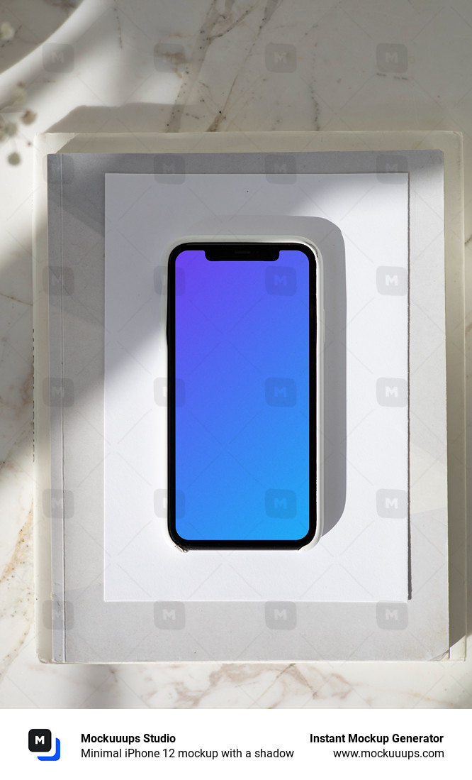 Minimal iPhone 12 mockup with a shadow