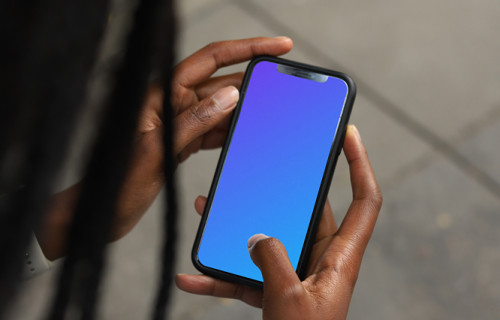 Female hands holding a phone mockup