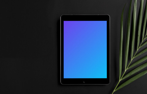 iPad Pro mockup on dark table