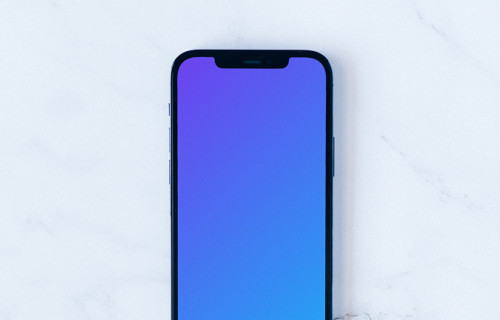 iPhone 12 Pro mockup on a white surface