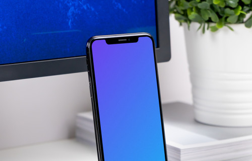 iPhone XS mockup at lighting dock