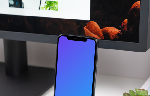 iPhone XS mockup in front of the display