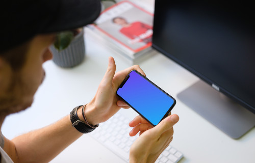 Landscape view of iPhone 11 mockup