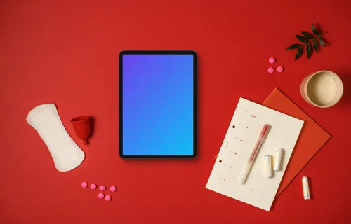 Taboet mockup with a menstrual cycle journal