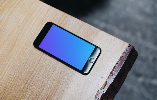 Angle view of iPhone 7 Jet Black mockup