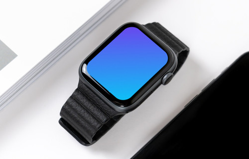 Apple Watch mockup on office desk