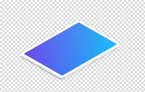 iPad Pro mockup (Clay Isometric - Right)