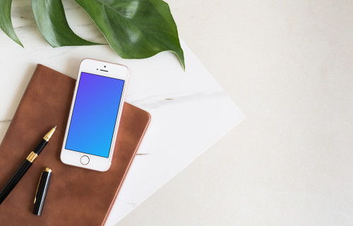 iPhone SE mockup and marble table