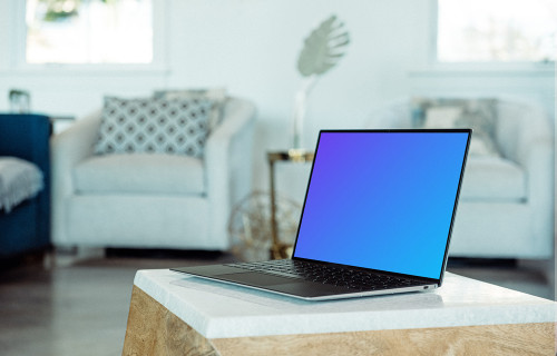 Black Dell XPS Mockup in living room
