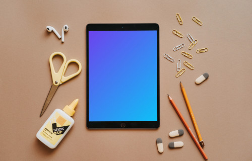 Back to school mockup scene with iPad