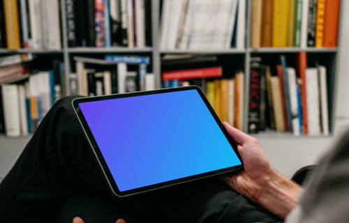 iPad Air mockup on a user’s lap