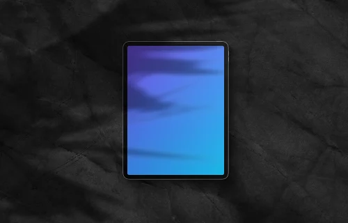 iPad Pro mockup on dark background (Portrait - Shadow 2)