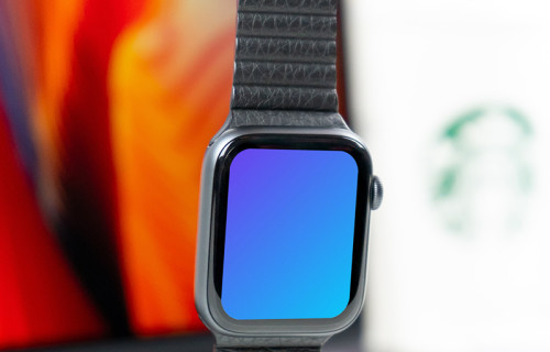 Apple Watch mockup ahead of MacBook